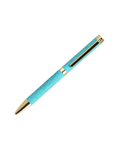 Boligrafo belius wild west aluminio color crema dorado tinta color azul caja de diseno
