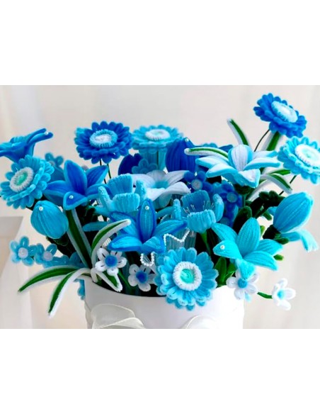 Limpiapipas de chenilla liderpapel 30 cm color azul mate bolsa de 100 unidades