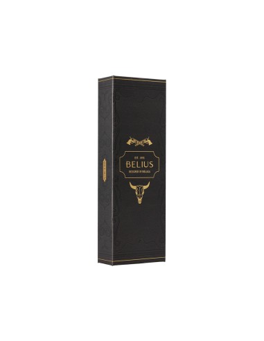 Boligrafo belius wild west aluminio color negro dorado tinta color azul caja de diseno