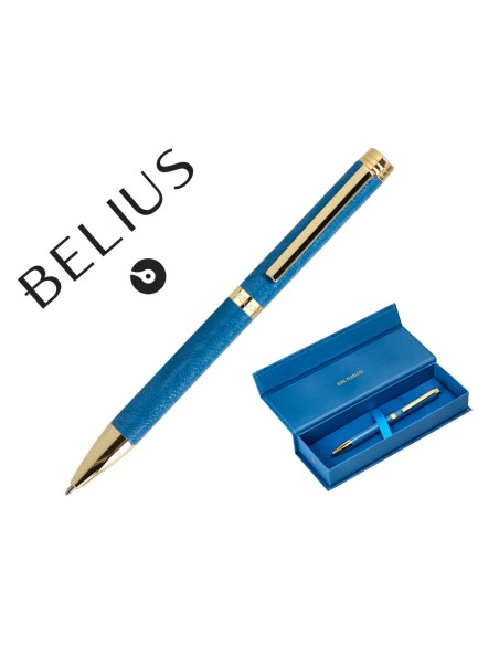 Boligrafo belius wild west aluminio color azul marino dorado tinta color azul caja de diseno Boligrafo belius wild west aluminio color azul marino dorado tinta color azul caja de diseno