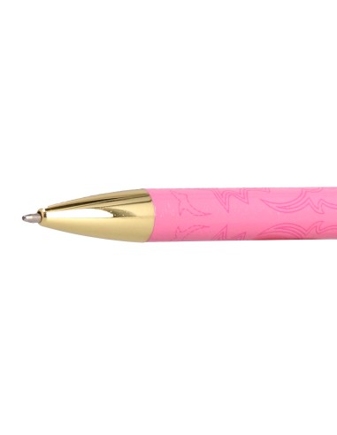 Boligrafo belius wild west aluminio color rosa dorado tinta color azul caja de diseno
