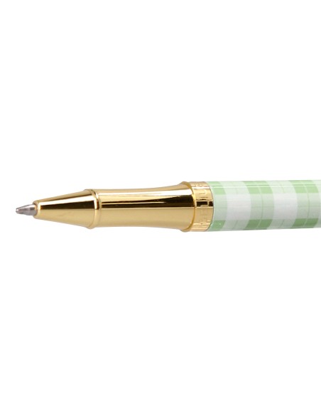 Boligrafo belius picnic aluminio color verde dorado tinta color azul caja de diseno Boligrafo belius picnic aluminio color verde dorado tinta color azul caja de diseno