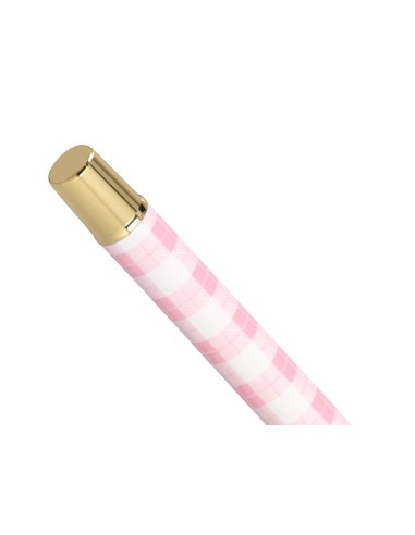 Boligrafo belius picnic aluminio color rosa dorado tinta color azul caja de diseno