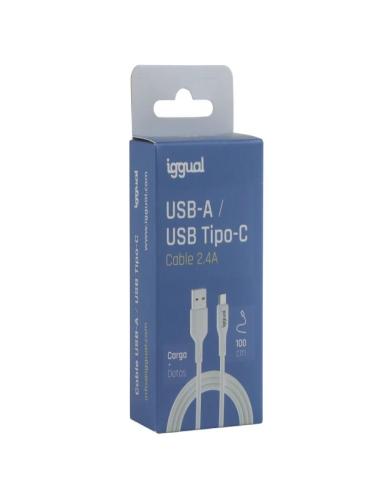 iggual cable USB-A/USB-C 100 cm blanco