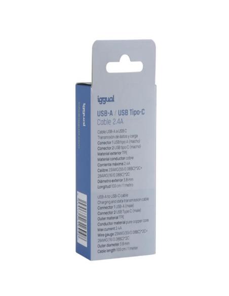 iggual cable USB-A/USB-C 100 cm blanco