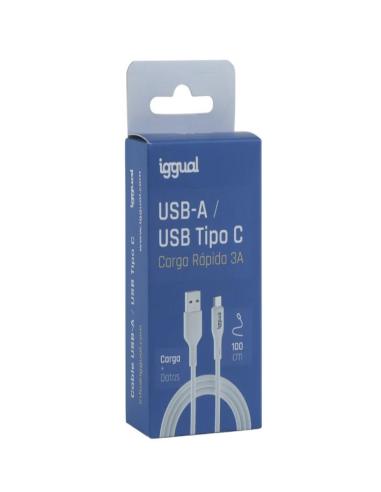 iggual Cable USB-A/USB-C 100 cm blanco Q3.0 3A