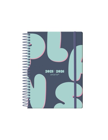 Agenda escolar antartik 25 26 espiral plans azul dia pagina a5 bilingue papel fsc 80 gr
