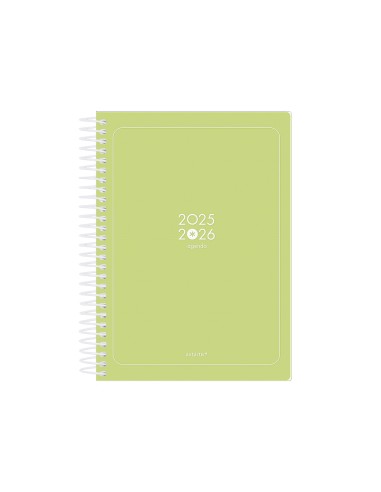 Agenda escolar antartik 25 26 espiral essentials verde lima dia pagina a5 bilingue papel fsc 80 gr