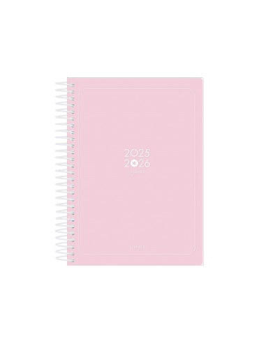 Agenda escolar antartik 25 26 espiral essentials rosa dia pagina a5 bilingue papel fsc 80 gr