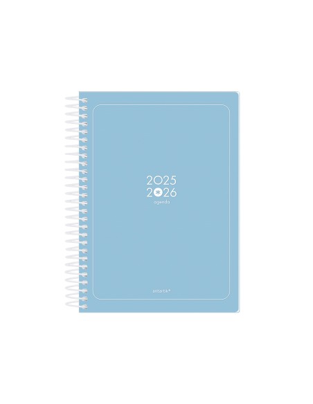 Agenda escolar antartik 25 26 espiral essentials azul dia pagina a5 bilingue papel fsc 80 gr