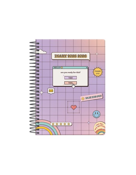 Agenda escolar liderpapel 25 26 espiral 2000 s random morado dia pagina a5 bilingue papel fsc 80 gr