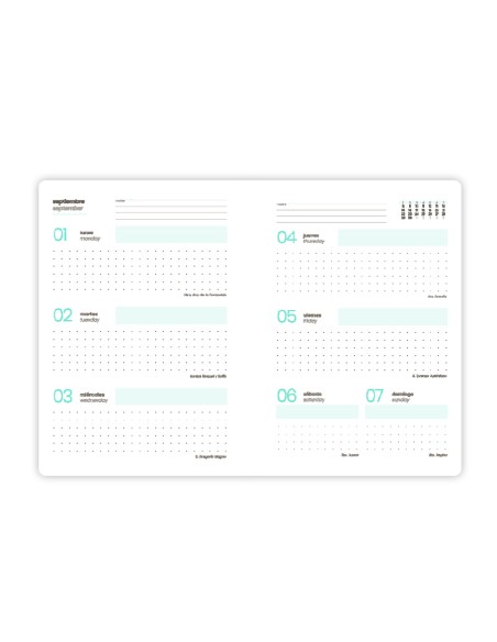 Agenda escolar liderpapel 25 26 espiral patterns zigzag semana vista a6 bilingue papel fsc 80 gr