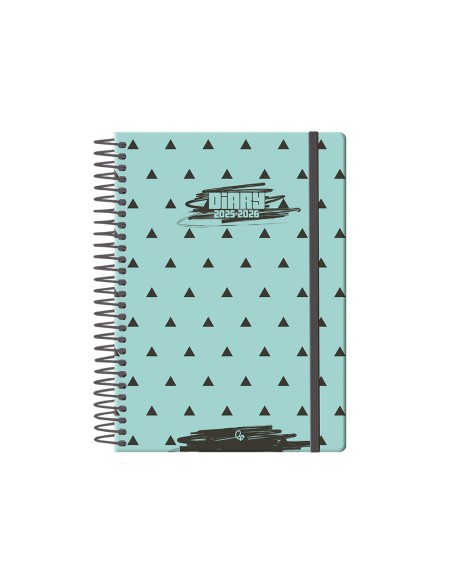 Agenda escolar liderpapel 25 26 espiral patterns triangulos dia pagina a5 bilingue papel fsc