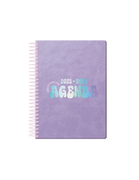 Agenda escolar liderpapel 25 26 espiral kymolos dia pagina a6 bilingue papel fsc 80 gr