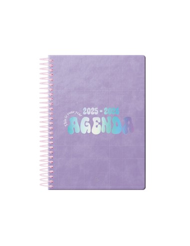 Agenda escolar liderpapel 25 26 espiral kymolos dia pagina a5 bilingue papel fsc 80 gr