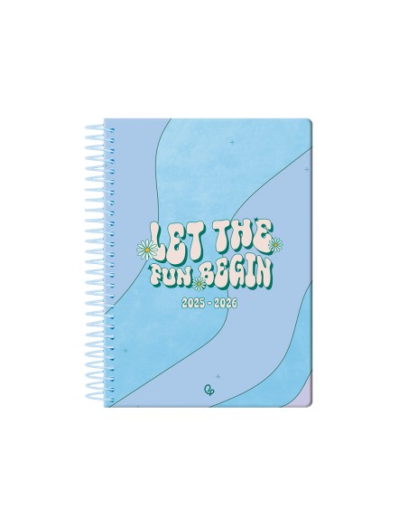 Agenda escolar liderpapel 25 26 espiral zante dia pagina a6 bilingue papel fsc 80 gr