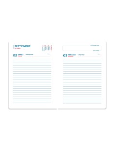 Agenda escolar liderpapel 25 26 espiral petite lineas dia pagina a5 bilingue papel fsc 80 gr