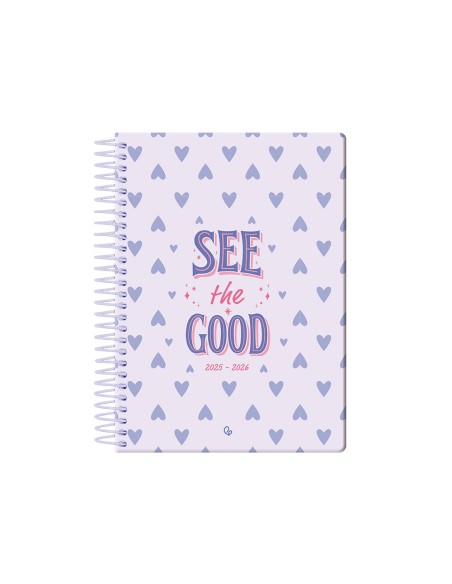 Agenda escolar liderpapel 25 26 espiral petite corazones dia pagina a5 bilingue papel fsc 80 gr