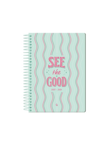 Agenda escolar liderpapel 25 26 espiral petite lineas semana vista a5 bilingue papelfsc 80 gr