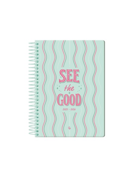 Agenda escolar liderpapel 25 26 espiral petite lineas semana vista a5 bilingue papelfsc 80 gr