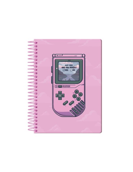 Agenda escolar liderpapel 25 26 espiral game on rosa dia pagina a5 bilingue papel fsc 80 gr
