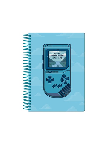 Agenda escolar liderpapel 25 26 espiral game on azul dia pagina a5 bilingue papel fsc 80 gr