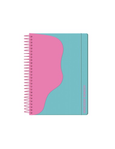 Agenda escolar liderpapel 25 26 espiral waves turquesa semana vista a5 bilingue papelfsc 80 gr