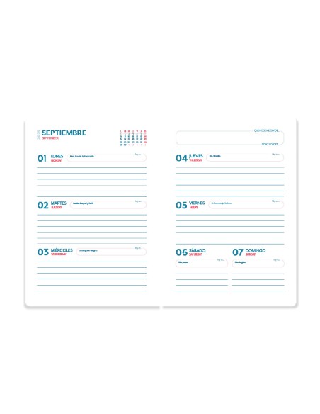 Agenda escolar liderpapel 25 26 espiral waves rosa semana vista a5 bilingue papelfsc 80 gr