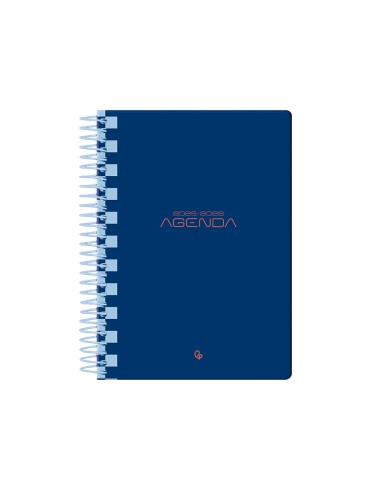 Agenda escolar liderpapel 25 26 espiral classic azul oscuro dia pagina a5 bilingue papel fsc 70 gr