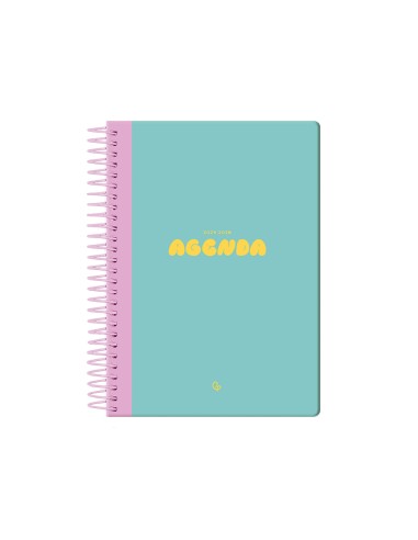 Agenda escolar liderpapel 25 26 espiral classic azul turquesa dia pagina a5 bilingue papel fsc 70 gr