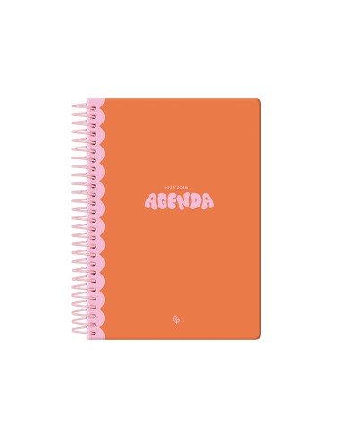 Agenda escolar liderpapel 25 26 espiral classic naranja dia pagina a5 bilingue papel fsc 70 gr