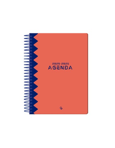 Agenda escolar liderpapel 25 26 espiral classic rojo semana vista a5 bilingue papelfsc 70 gr