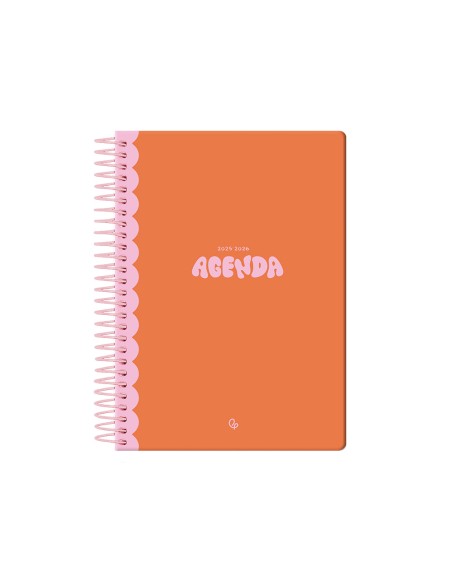 Agenda escolar liderpapel 25 26 espiral classic naranja semana vista a5 bilingue papelfsc 70 gr