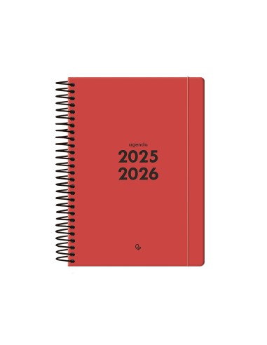 Agenda escolar liderpapel 25 26 espiral basic rojo dia pagina a5 bilingue papel fsc 70 gr fsc 70 gr