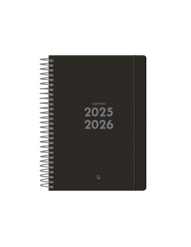 Agenda escolar liderpapel 25 26 espiral basic negro dia pagina a5 bilingue papel fsc 70 gr fsc 70 gr