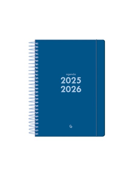 Agenda escolar liderpapel 25 26 espiral basic azul oscuro semana vista a5 bilingue papelfsc 70 gr