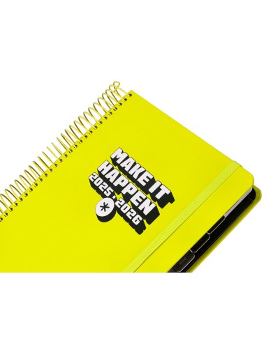 Agenda escolar antartik 25 26 espiral neon amarillo dia pagina a5 bilingue papel fsc 80 gr