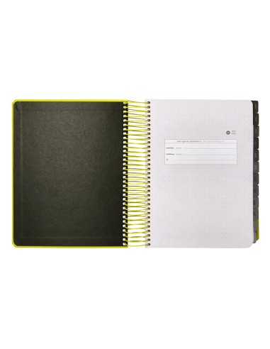 Agenda escolar antartik 25 26 espiral neon amarillo dia pagina a5 bilingue papel fsc 80 gr