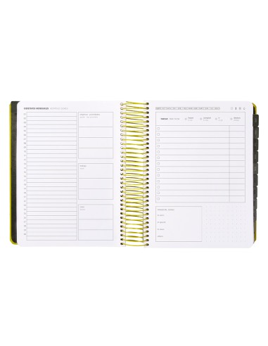 Agenda escolar antartik 25 26 espiral neon amarillo dia pagina a5 bilingue papel fsc 80 gr