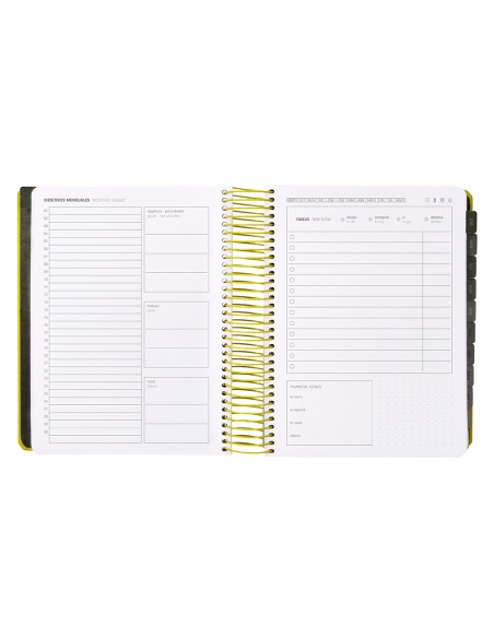 Agenda escolar antartik 25 26 espiral neon amarillo dia pagina a5 bilingue papel fsc 80 gr