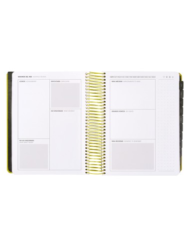 Agenda escolar antartik 25 26 espiral neon amarillo dia pagina a5 bilingue papel fsc 80 gr