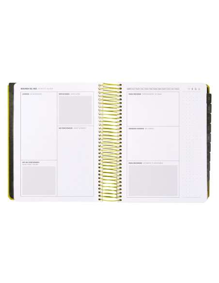 Agenda escolar antartik 25 26 espiral neon amarillo dia pagina a5 bilingue papel fsc 80 gr