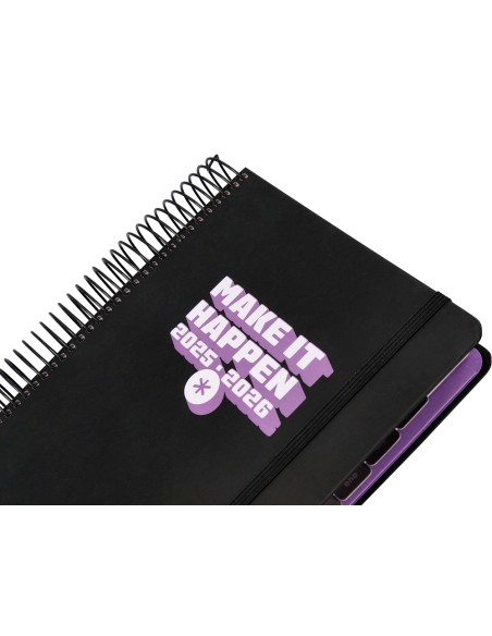 Agenda escolar antartik 25 26 espiral neon negro dia pagina a5 bilingue papel fsc 80 gr
