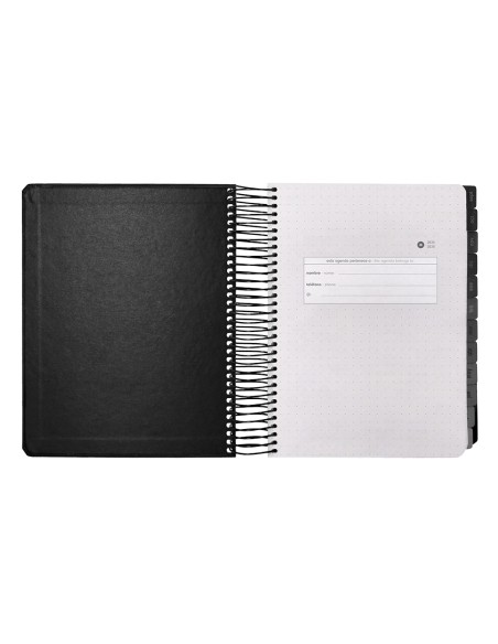 Agenda escolar antartik 25 26 espiral neon negro dia pagina a5 bilingue papel fsc 80 gr