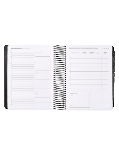 Agenda escolar antartik 25 26 espiral neon negro dia pagina a5 bilingue papel fsc 80 gr