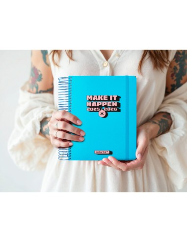 Agenda escolar antartik 25 26 espiral neon azul dia pagina a5 bilingue papel fsc 80 gr