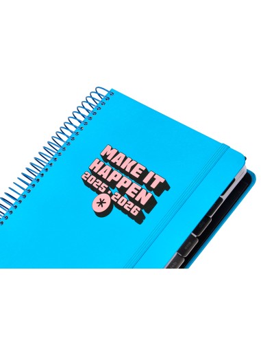 Agenda escolar antartik 25 26 espiral neon azul dia pagina a5 bilingue papel fsc 80 gr