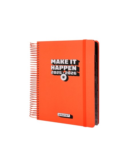 Agenda escolar antartik 25 26 espiral neon rosa dia pagina a5 bilingue papel fsc 80 gr