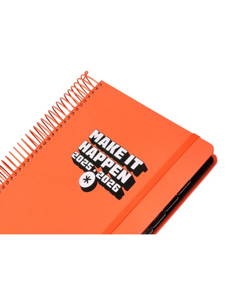 Agenda escolar antartik 25 26 espiral neon rosa dia pagina a5 bilingue papel fsc 80 gr