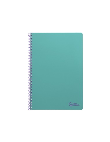 Cuaderno espiral liderpapel din a4 smart tapa blanda 80h 75gr cuadro 4mm con margen color turquesa